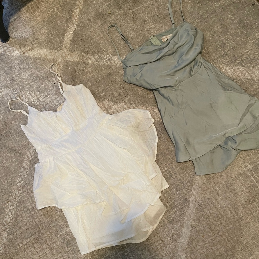 Elegant White and Light Green Rompers